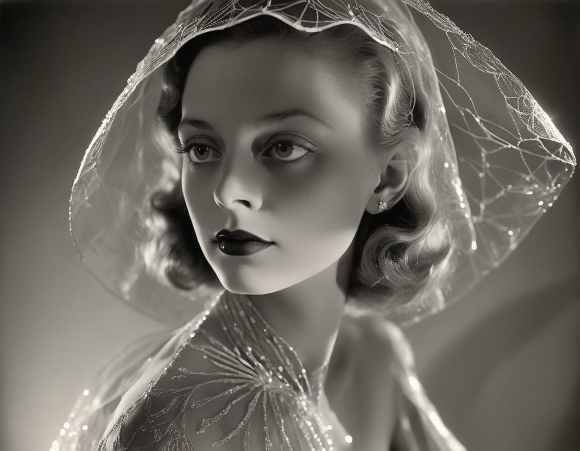 Ethereal Sepiagrisaille Portrait in Photographic Style