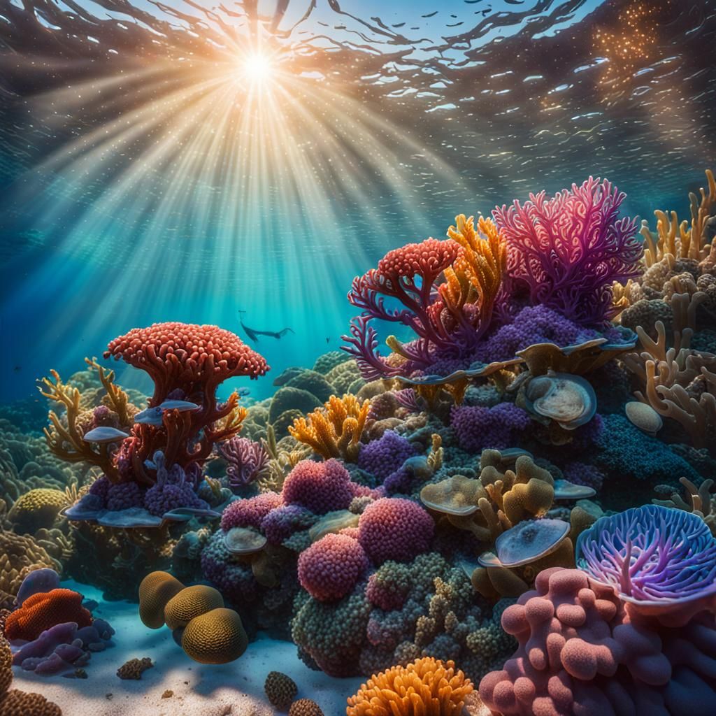 Rainbow Coral Reef: Hyperrealistic Underwater Photography