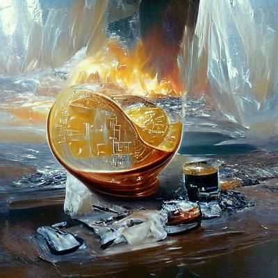 Crypto Coin in Oil Painting by James Gurney