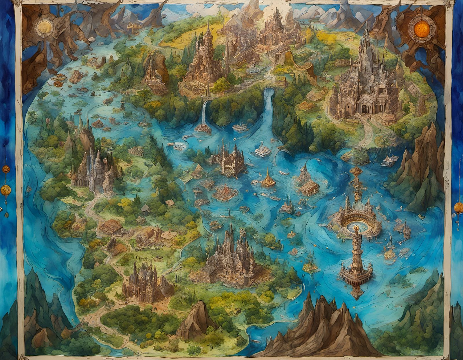 Faerie Kingdom Map: Detailed Fantasy Atlas Art