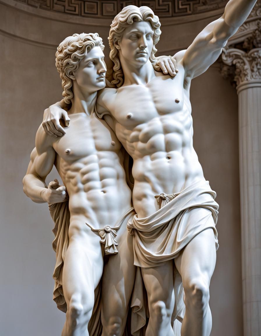 Alexander the Great and his lover Hephaestion