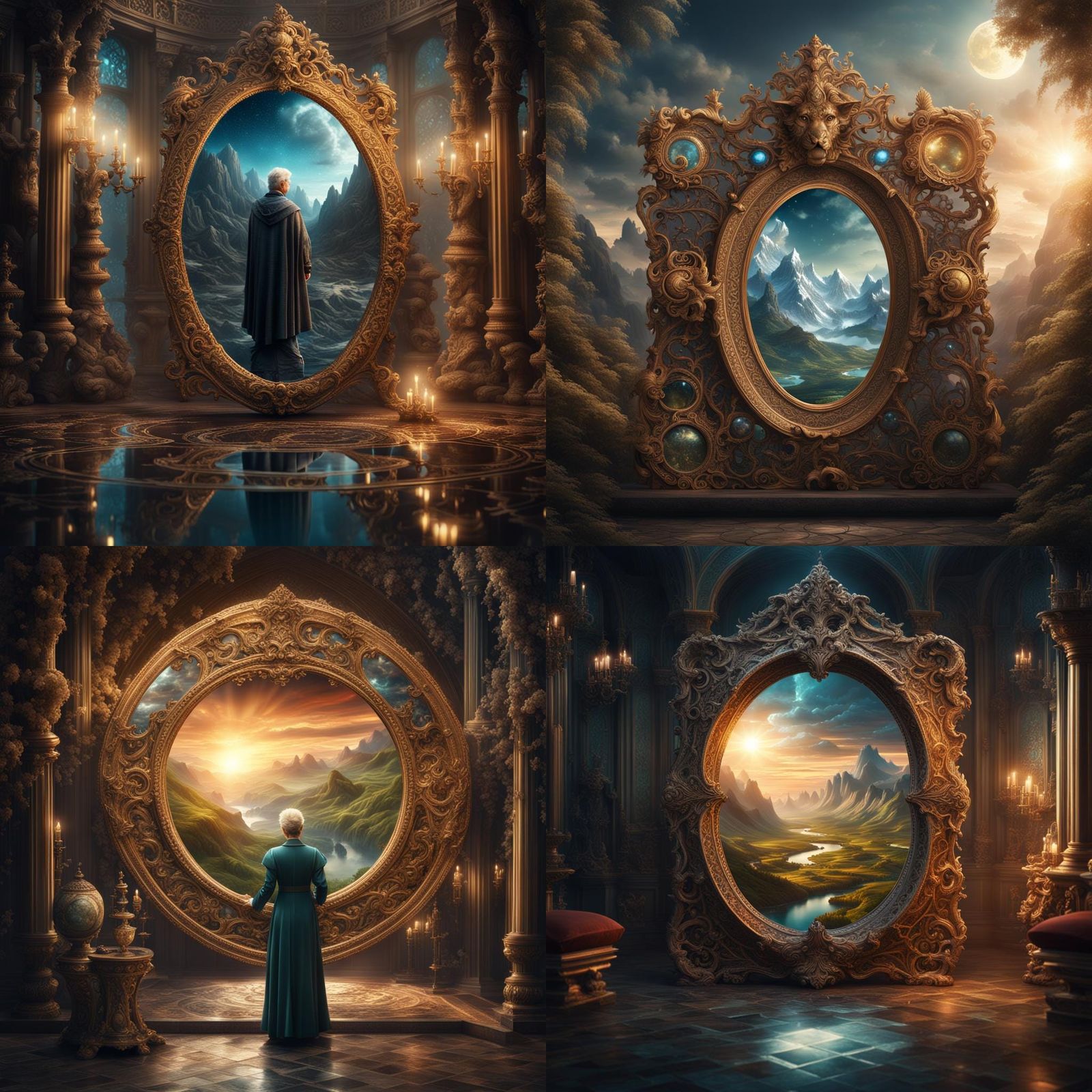 Mystical Anti-Aging Magic Mirror Dream: Digital Painting