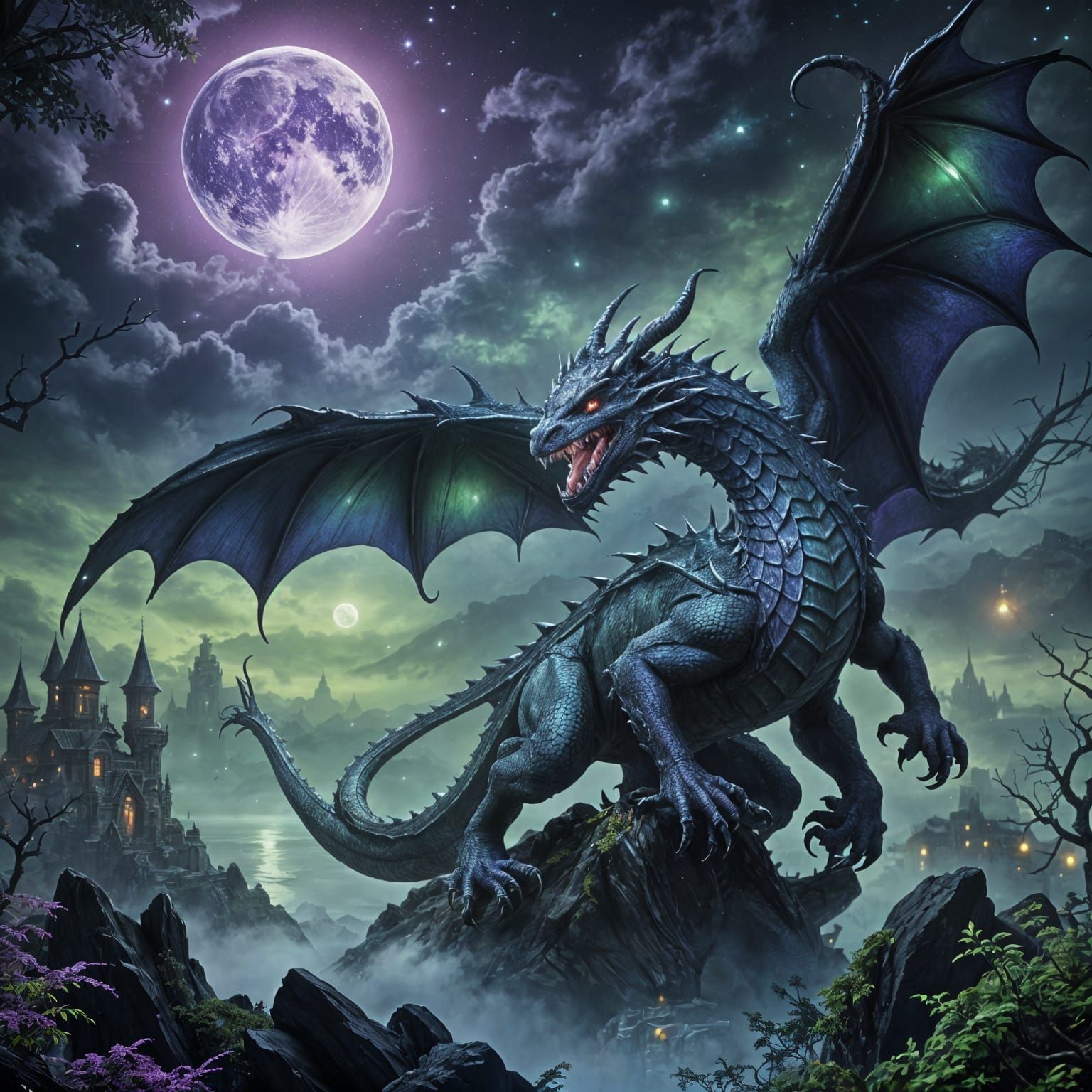 Shimmering Dragon: Fantasy Concept Art