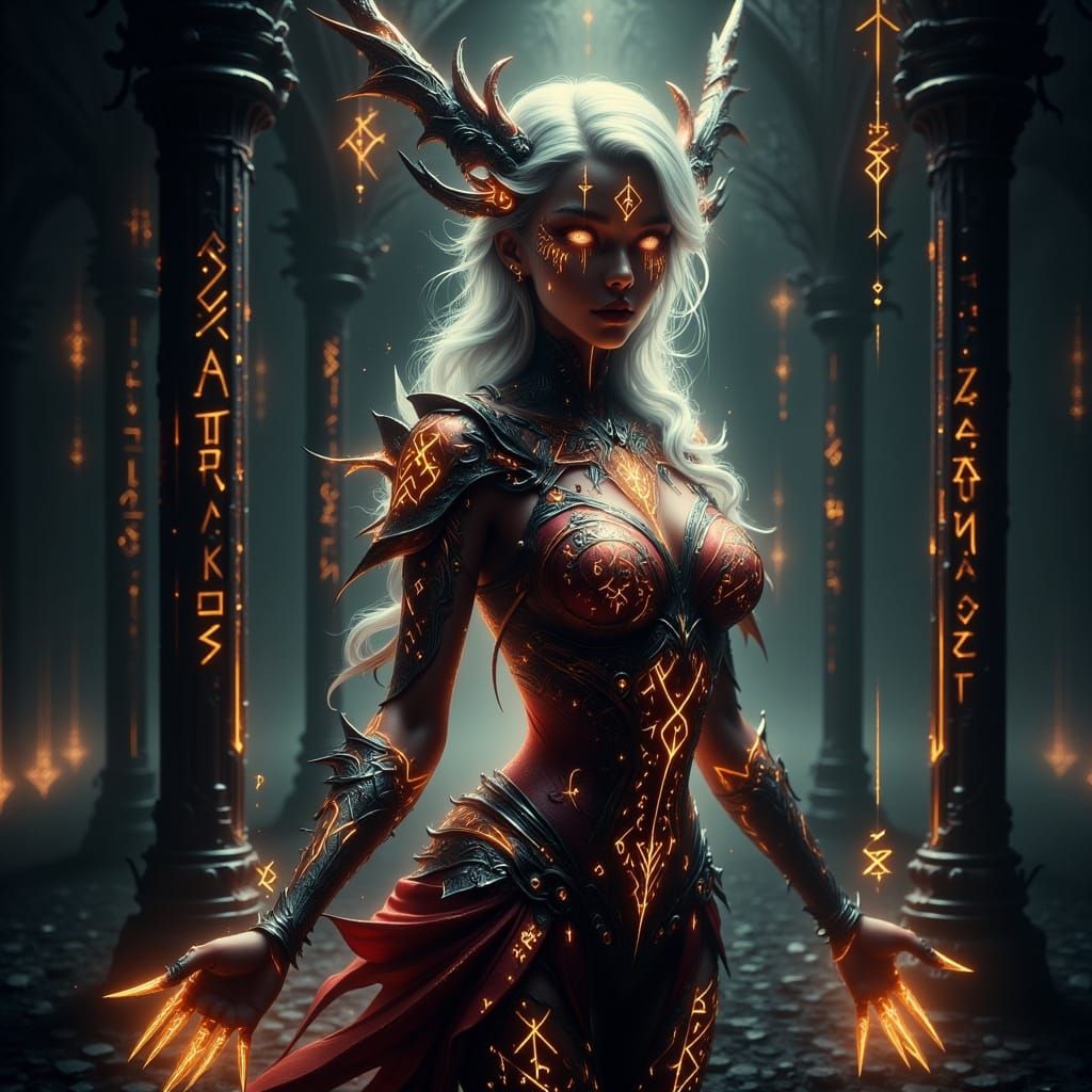 Majestic Rune Blood Elf in Crimson Armor