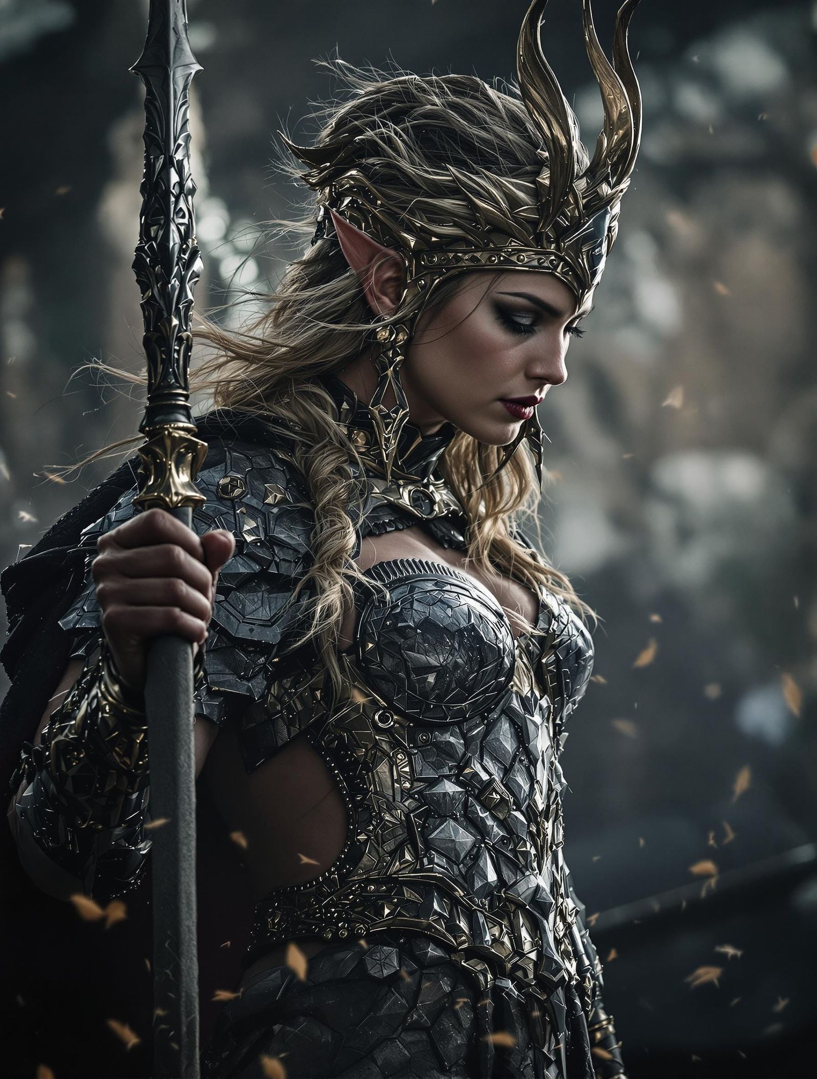 Valkyrie Goddess in Cinematic Atmosphere