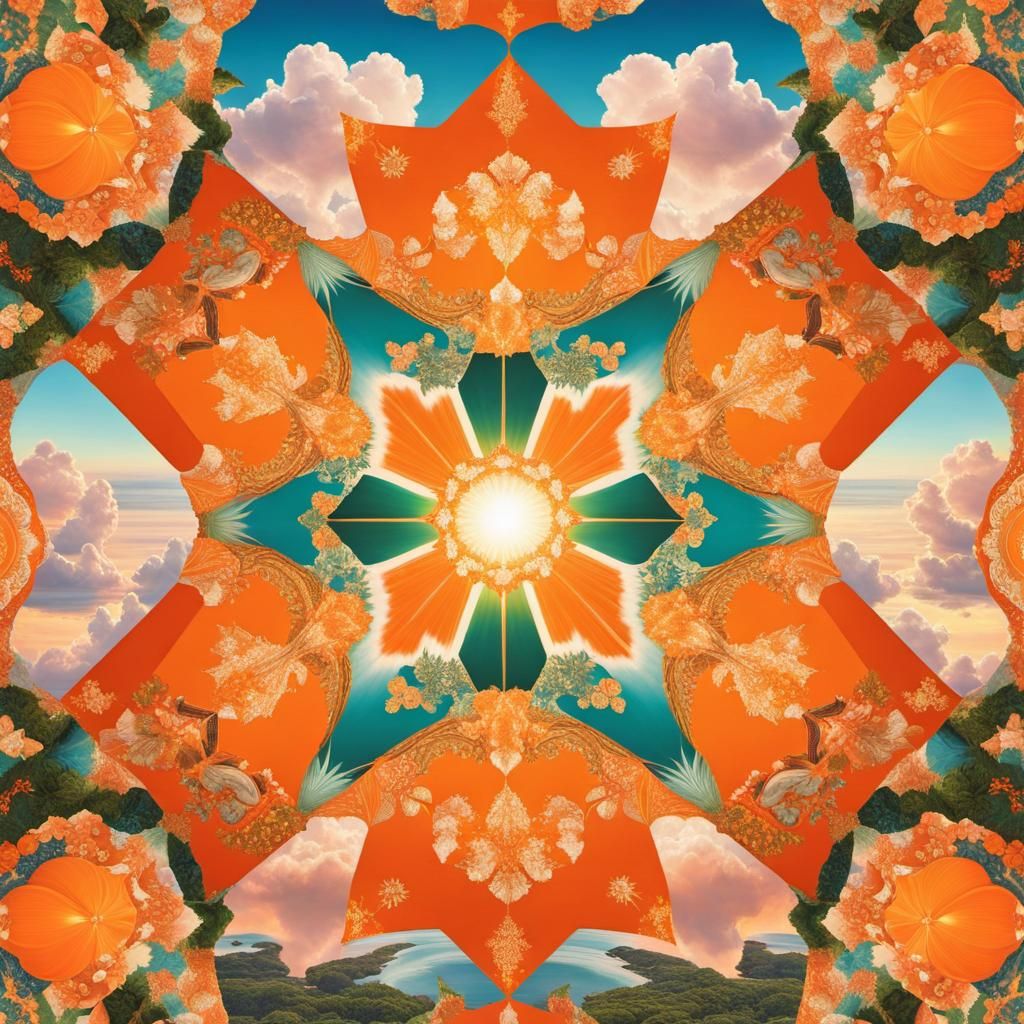 Vibrant Stained Glass World in Art Nouveau Style