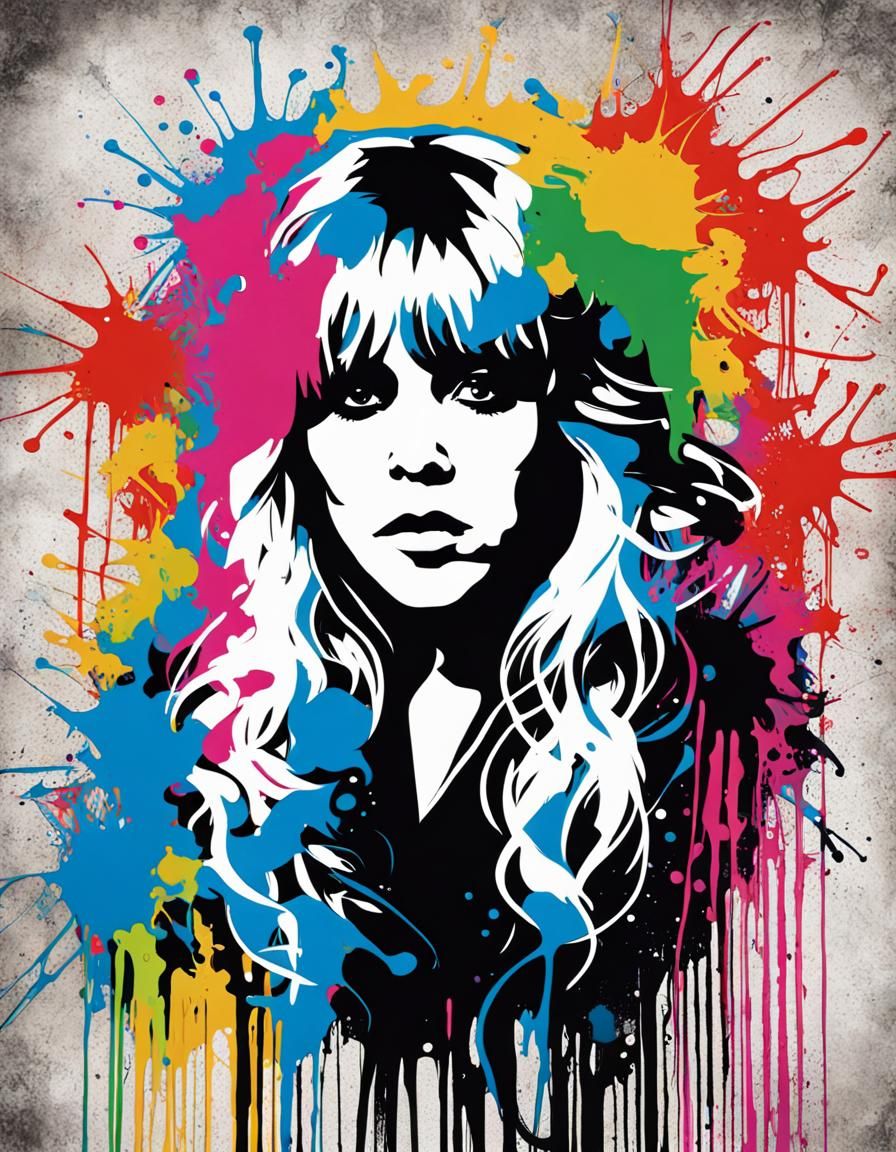 Stevie Nicks Graffiti Art in Splash Style