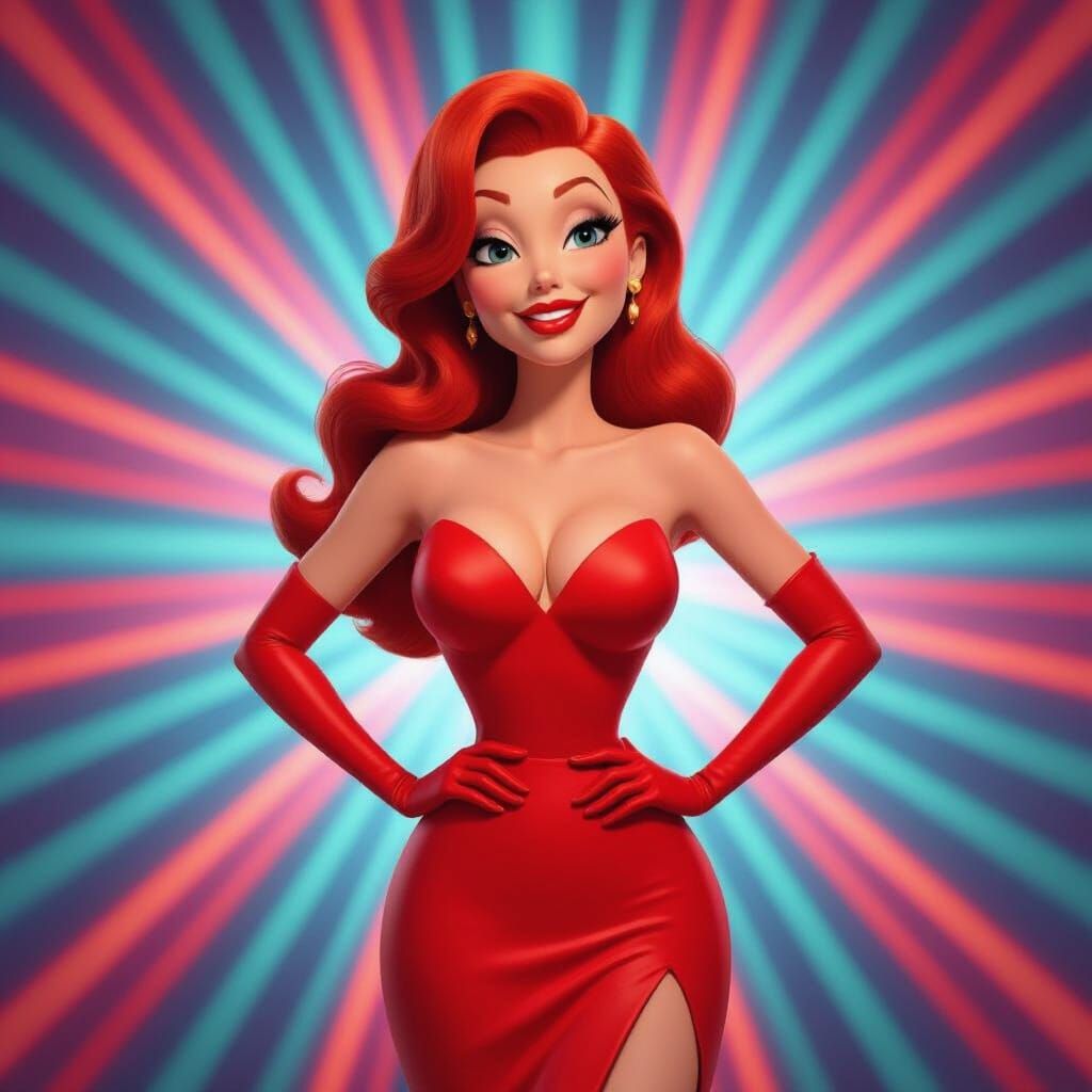 Jessica Rabbit Posing in Cinematic 3D Digital Art