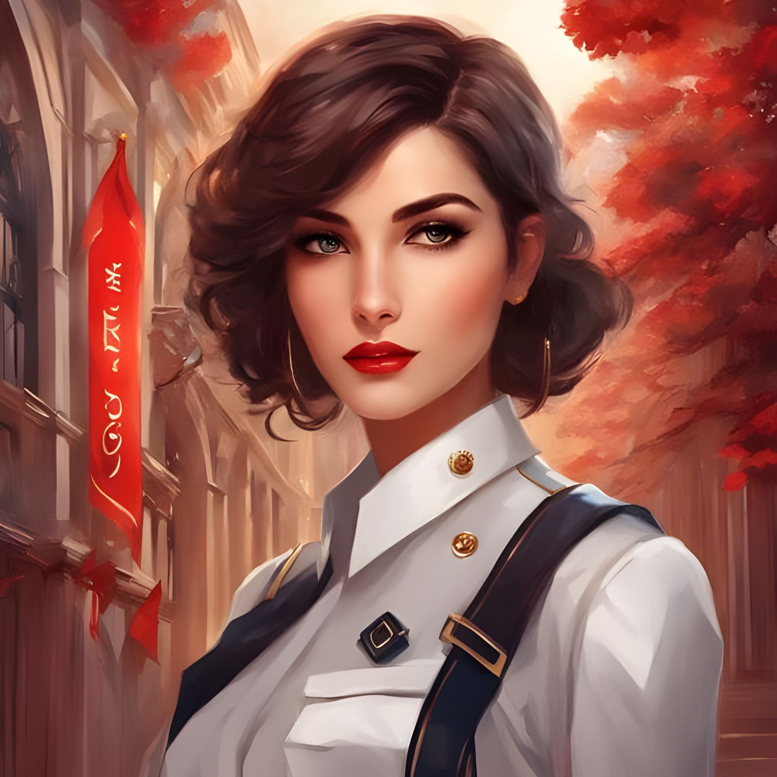 Portrait of Turkish Schoolgirl in Royo Style