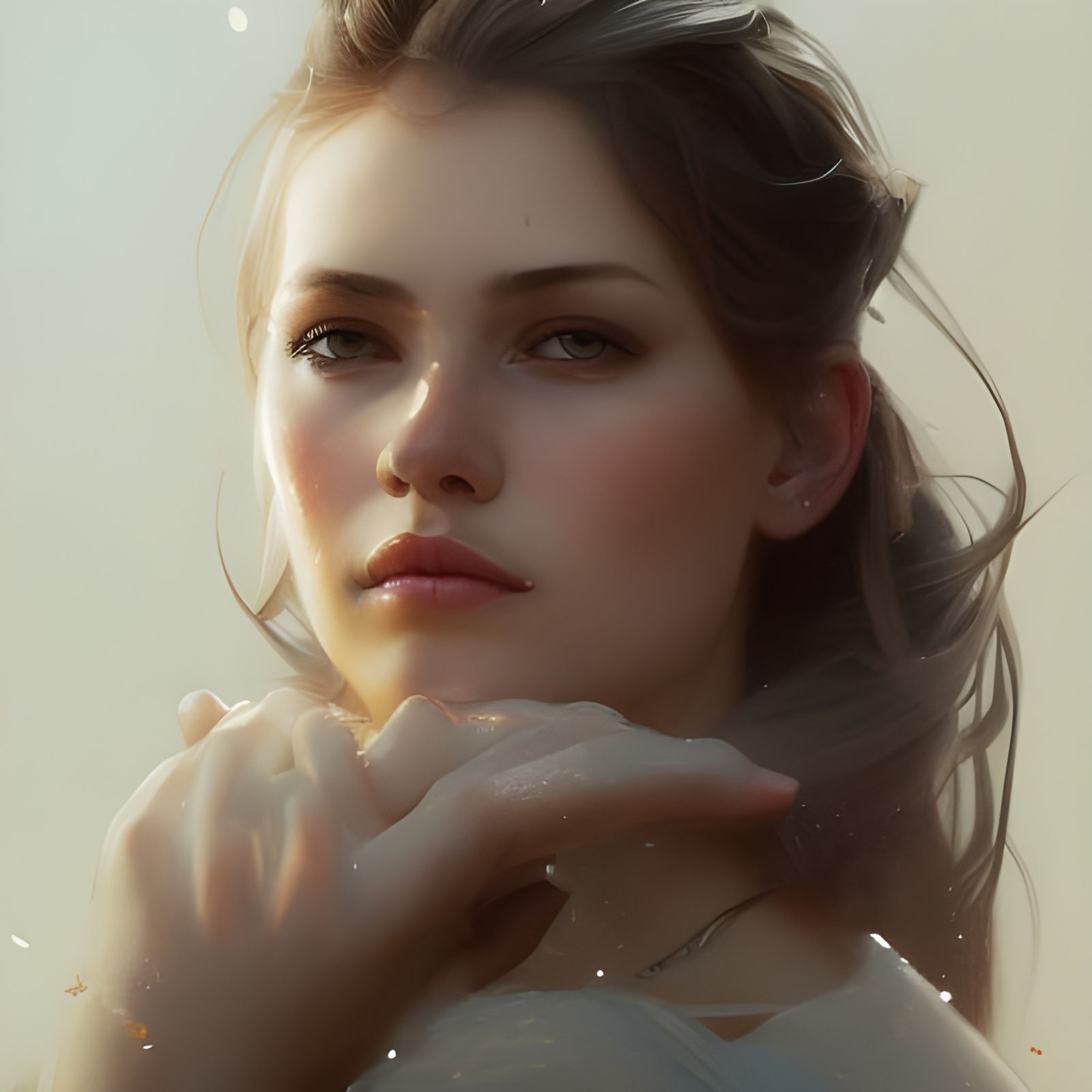 Striking Portrait of Russian Woman, Hyperdetailed Art