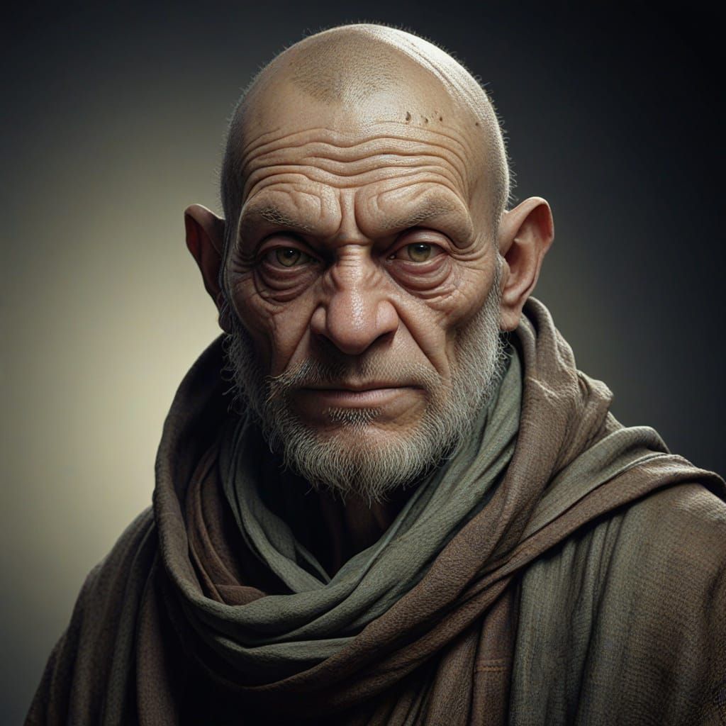 Ancient Warrior Monk with Triadic Colors