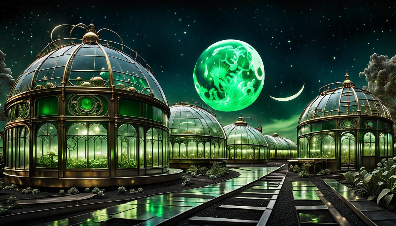 Steampunk Greenhouses Float in Space: Art Nouveau Sci-Fi