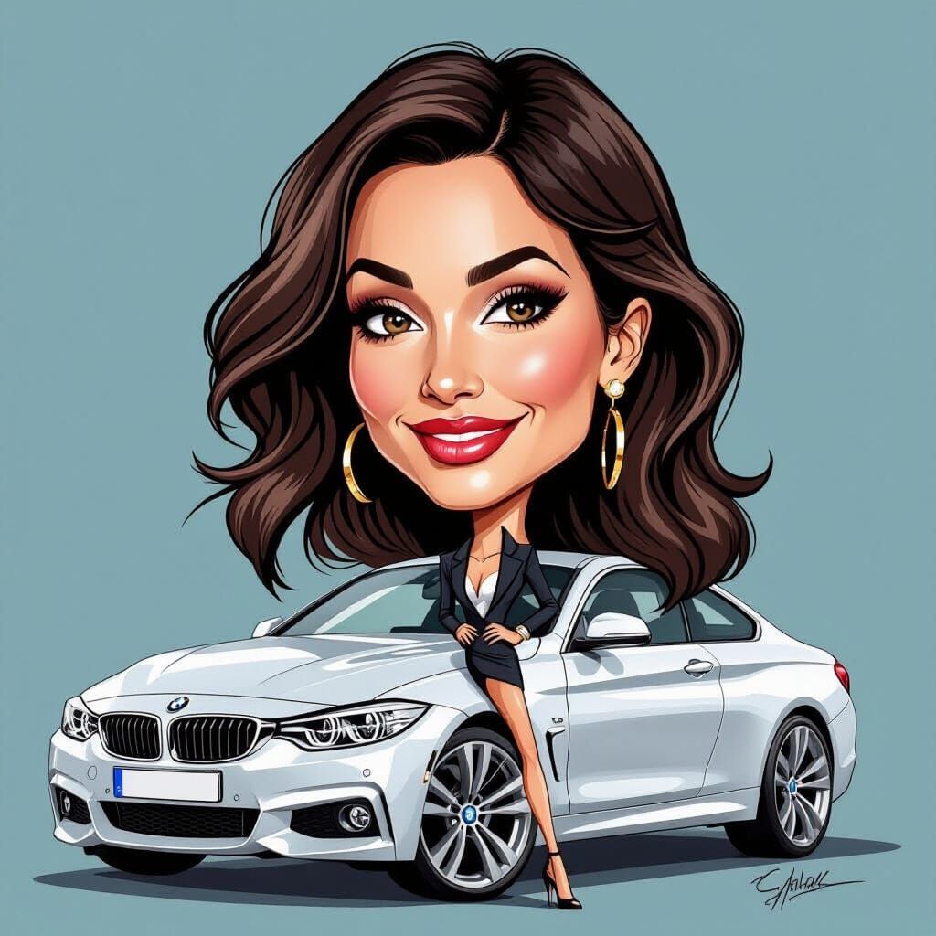 Beautiful Caricature of Monica Bellucci in 8k