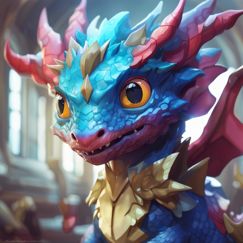 Hyperdetailed Baby Dragon Pokemon Portrait