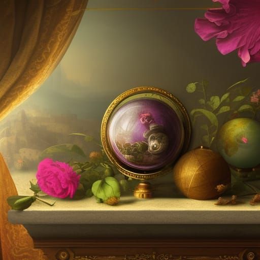 Renaissance Still Life with Glass Sphere