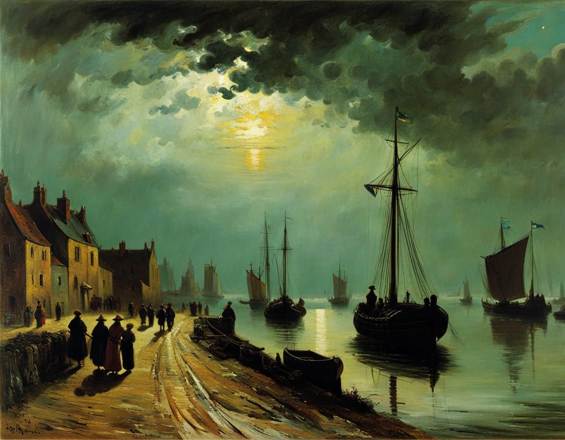 The Calm Before the Storm in a Romantic Expressionist Style