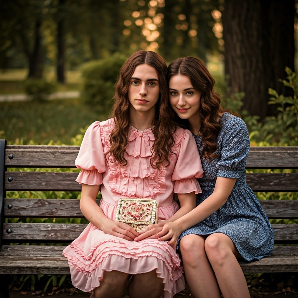 Serene Park Encounter with a Youthful Couple