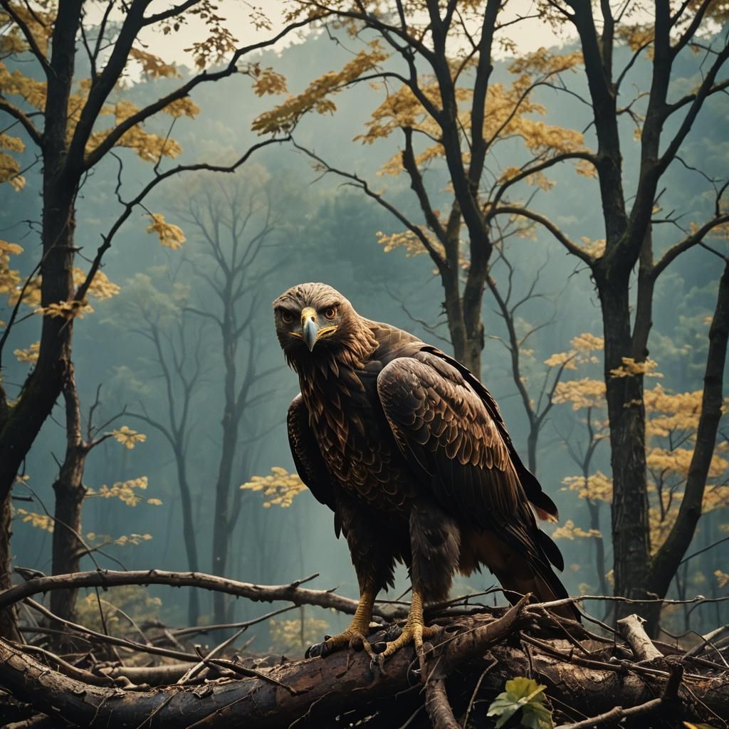 Dramatic Giant Eagle in Cinematic Still