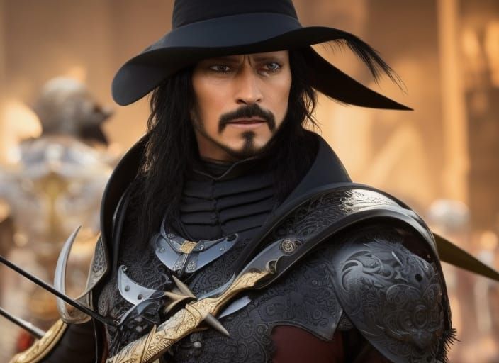 Villainous One-Eyed Swashbuckler in Aristocratic Clothing