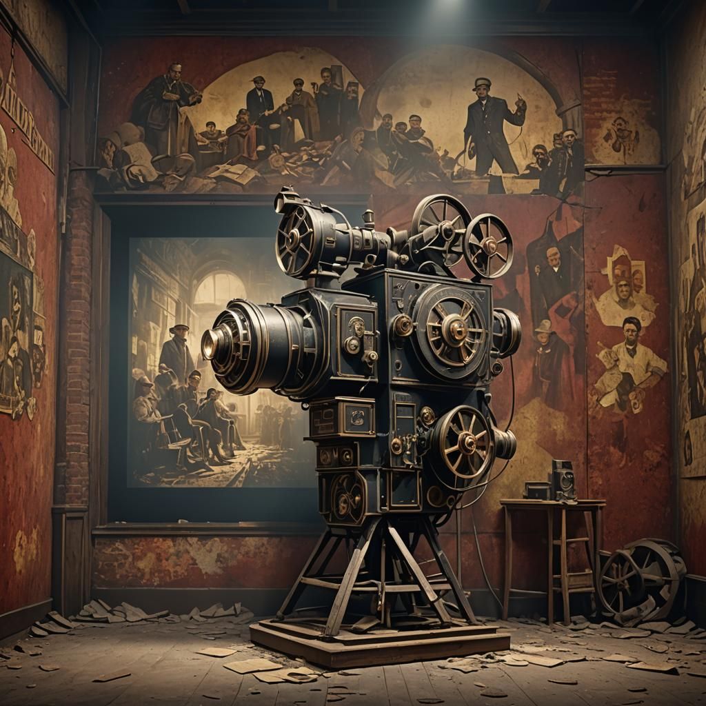 1907 Austro-Hungarian Cinema Projector, Detailed Matte Paint...