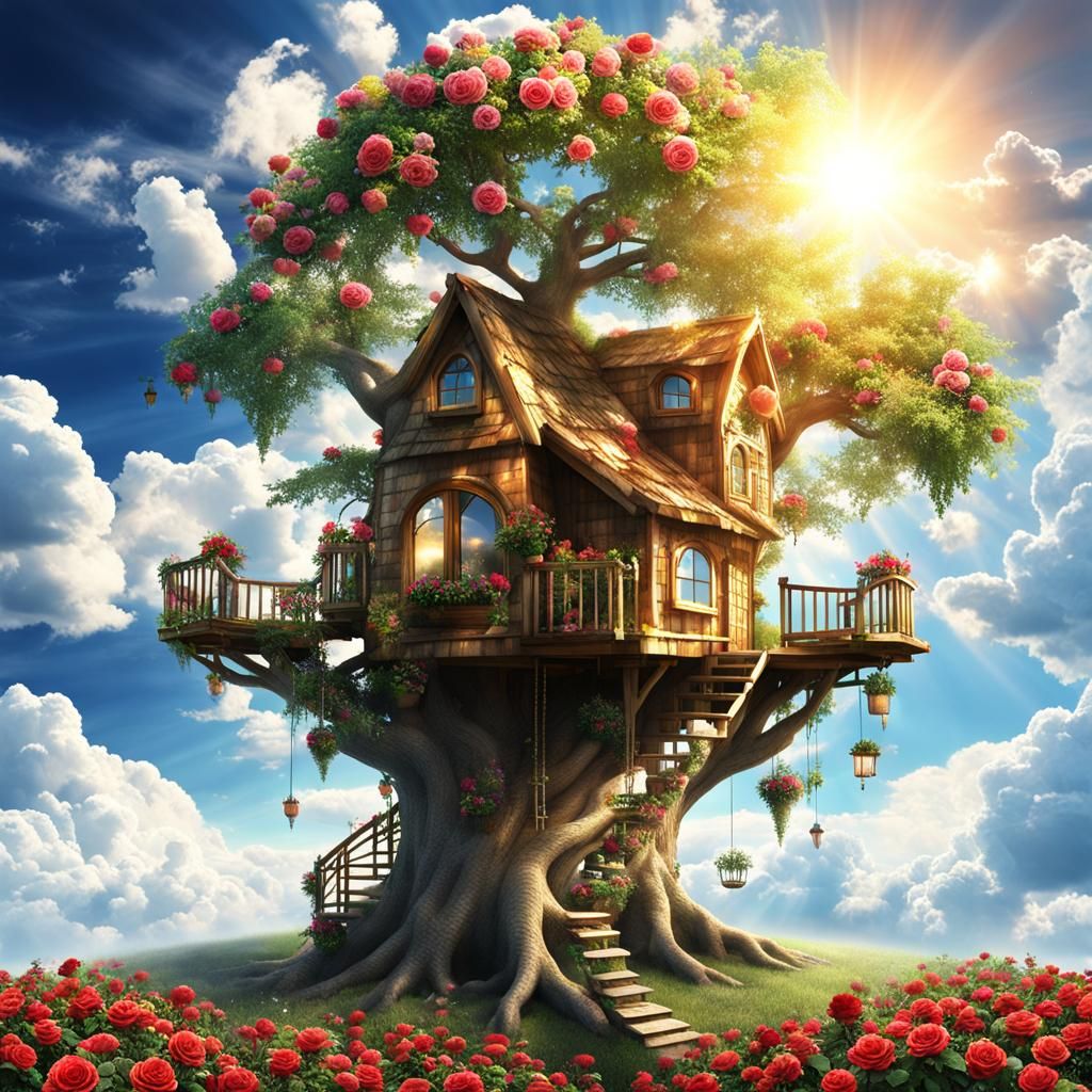 Lively Treehouses Under a Shiny Sun
