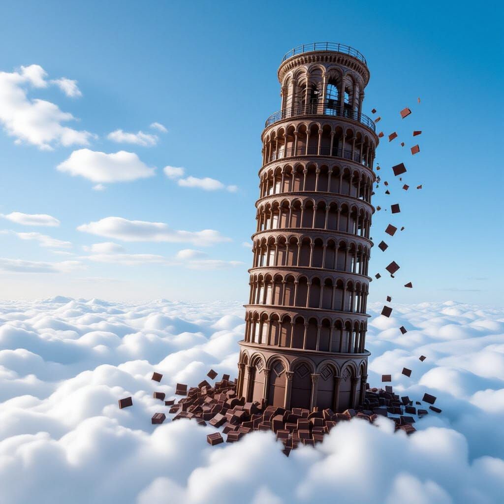 Chocolate Leaning Tower of Pisa in Sky