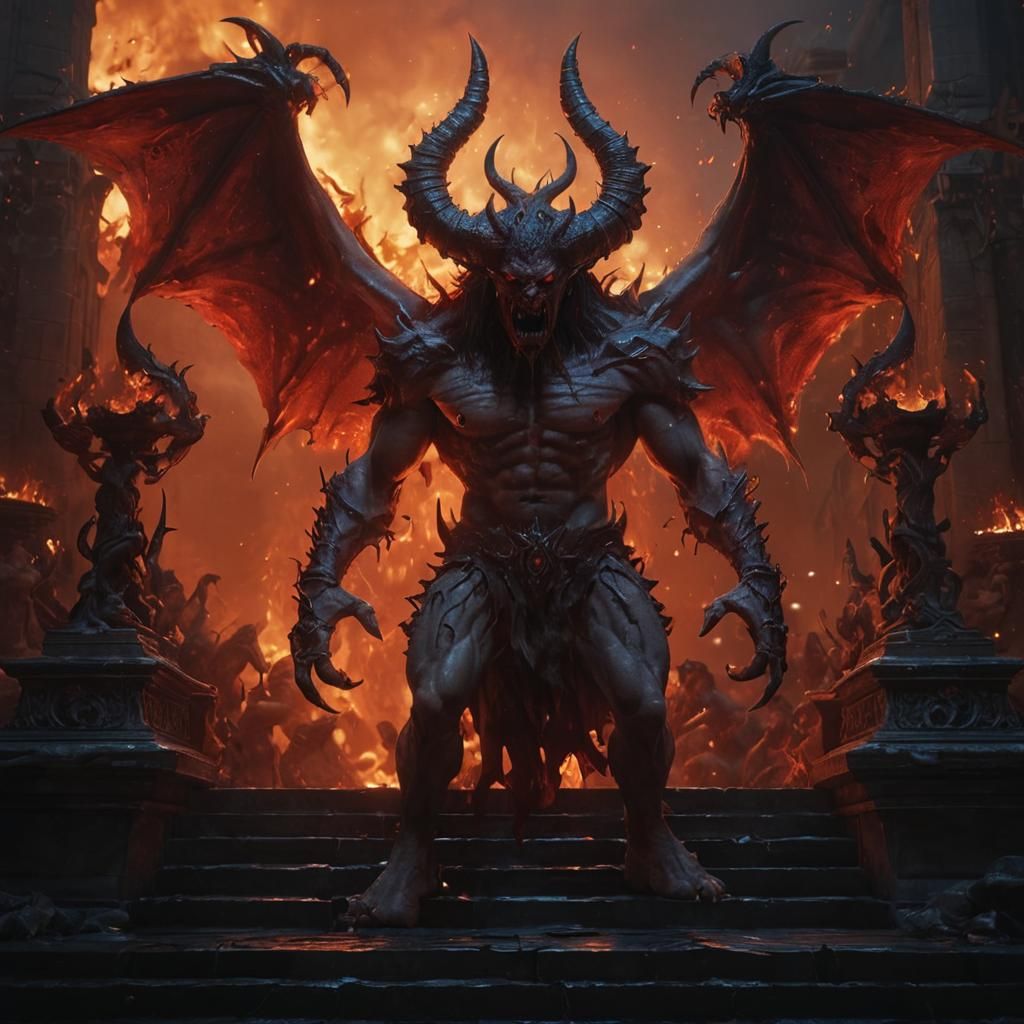 Demon in Dante's Inferno: Dark Fantasy Concept Art