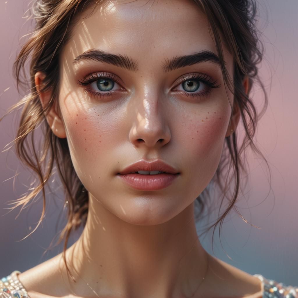 Hyperrealistic Digital Portrait of a Beautiful Girl