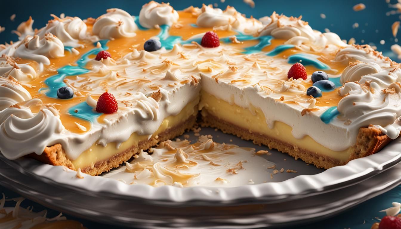 Coconut Cream Pie Slice: Detailed Matte Painting