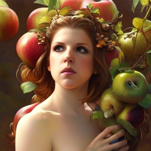 Eve in Eden: A Digital Art Nouveau Portrait