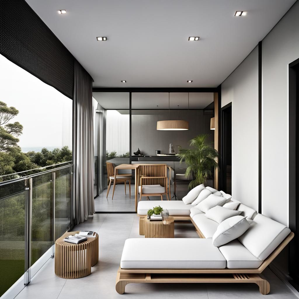 Ultra Modern Interior Design Balcony: Clean Lines