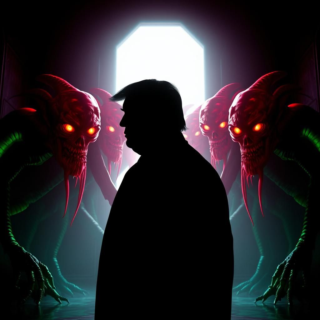 Monstrous Figures Emerge in Backlit Silhouette