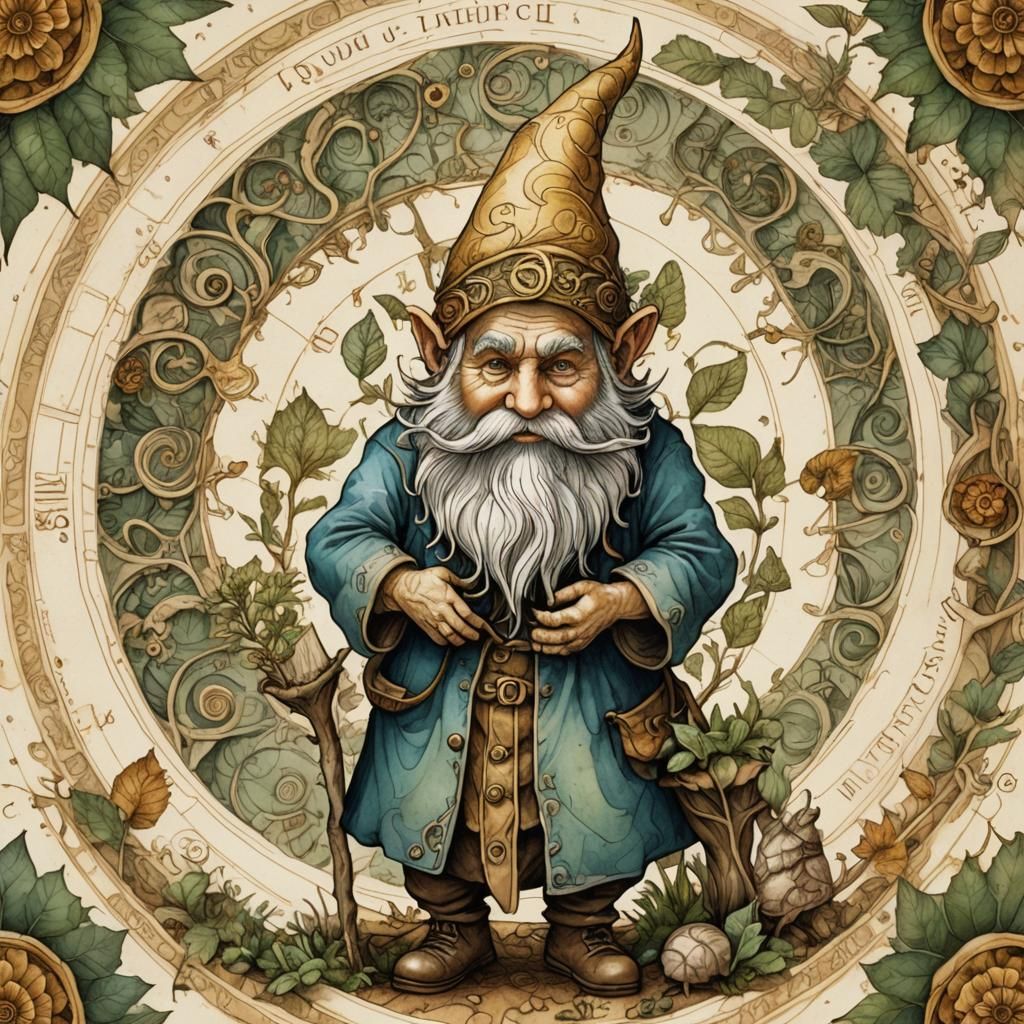Detailed Anatomical Illustration of a Forest Gnome