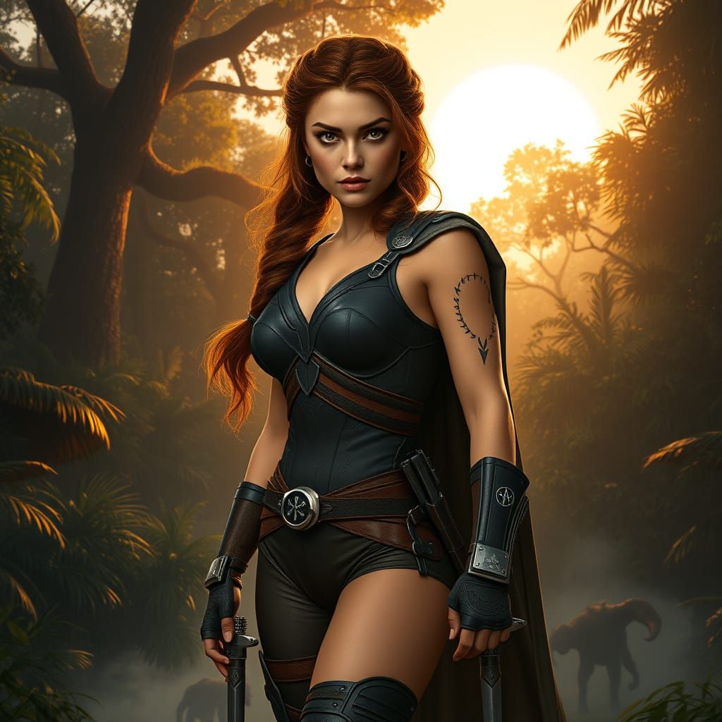 Regal Warrior Princess of Star Wars in Jungle Setting