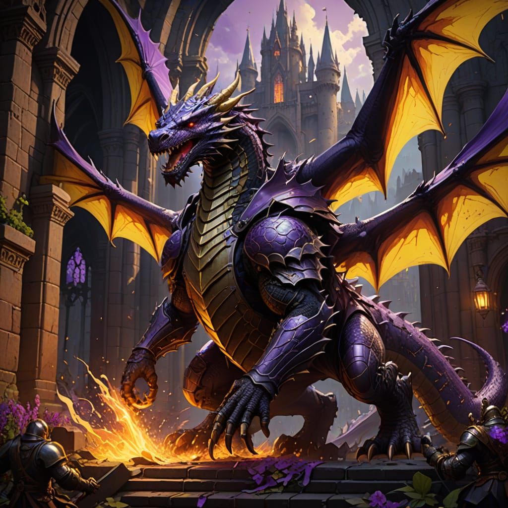 Knight Battles Dragon in Dark Fantasy Concept Art