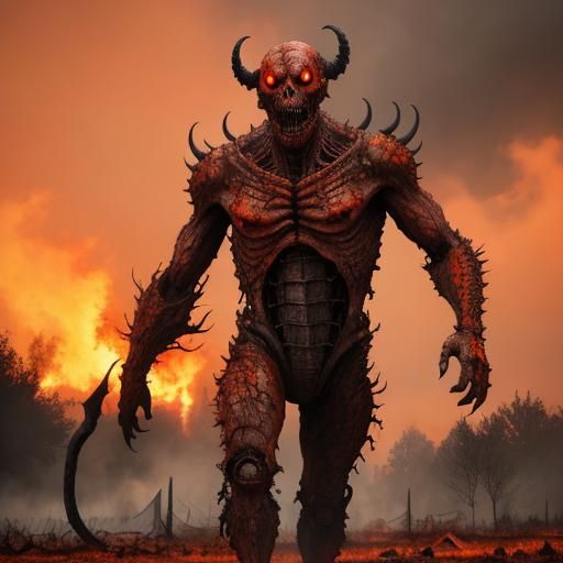 Horrifying Undead Demon Stalks in Post-Apocalyptic World