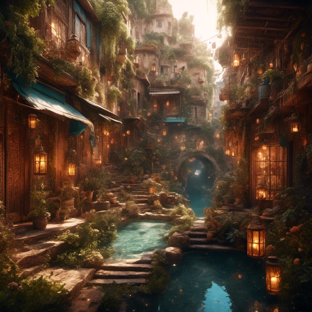 Marvellous Moroccan Riad: A Digital Art Creation