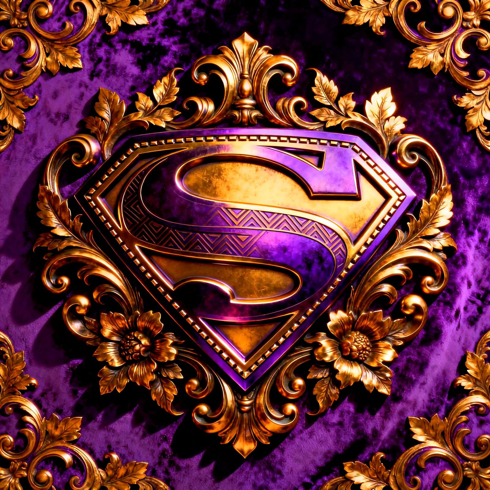 Violet Baroque Superman Symbol