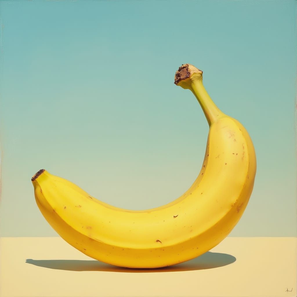 Ripe Banana Still Life with Summer Sky Backdrop