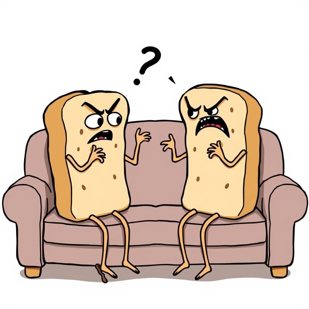 Bread Heels Bicker on the Couch