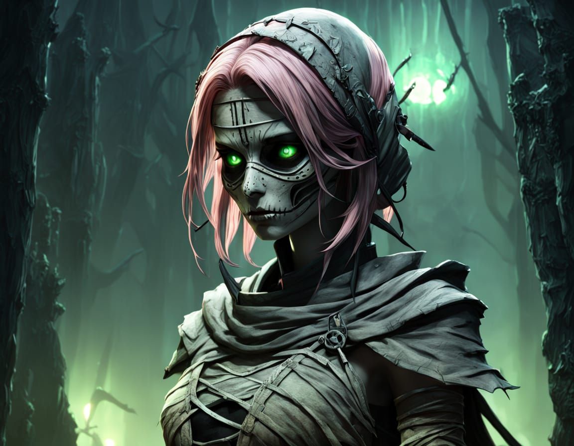 Mummified Gwen Tennyson in Dark Fantasy Concept Art