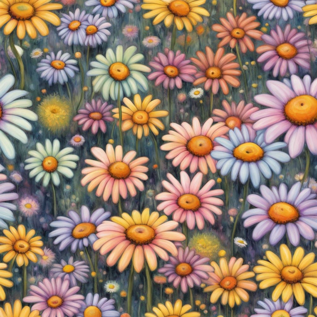 Vibrant Floral Dreamscape in Whimsical Gothic Style