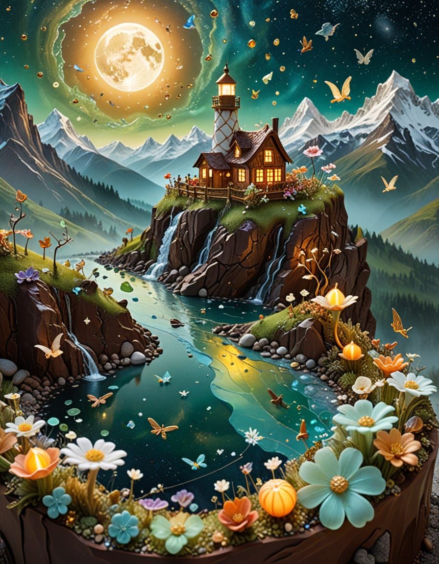 Chocolate Alps & Fairy Sea Glass Sculptures