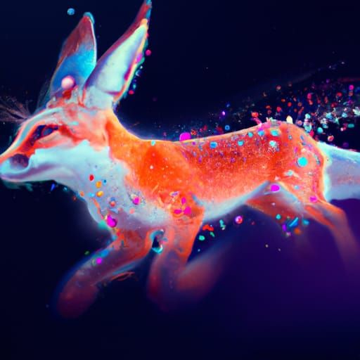 Celestial Fox-Rabbit Hybrid Soaring in Space