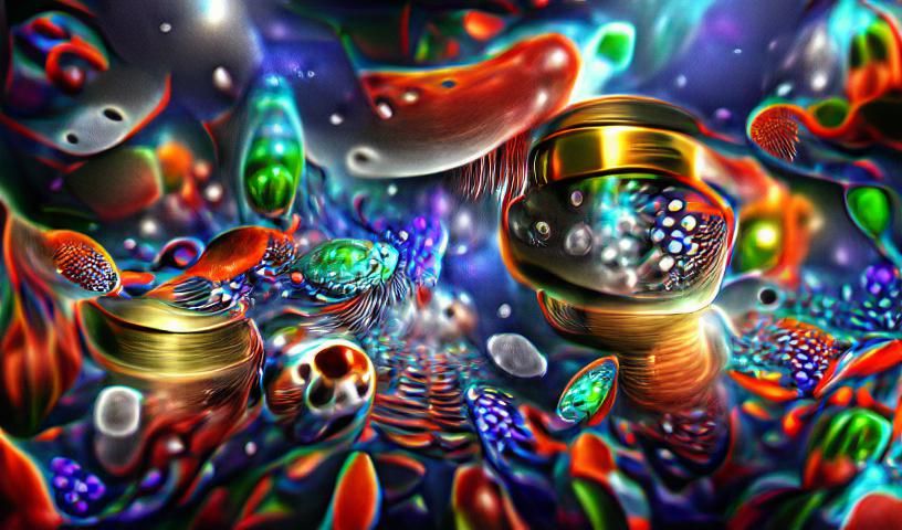 Psychedelic Microplankton in Abstract Digital Art