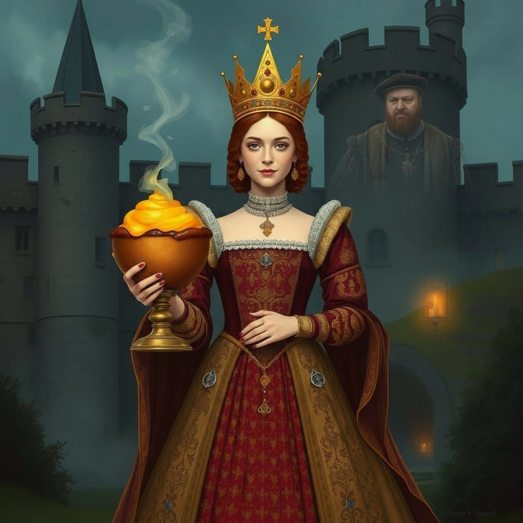 Katherine Parr at Kendal Castle in Tudor Finery