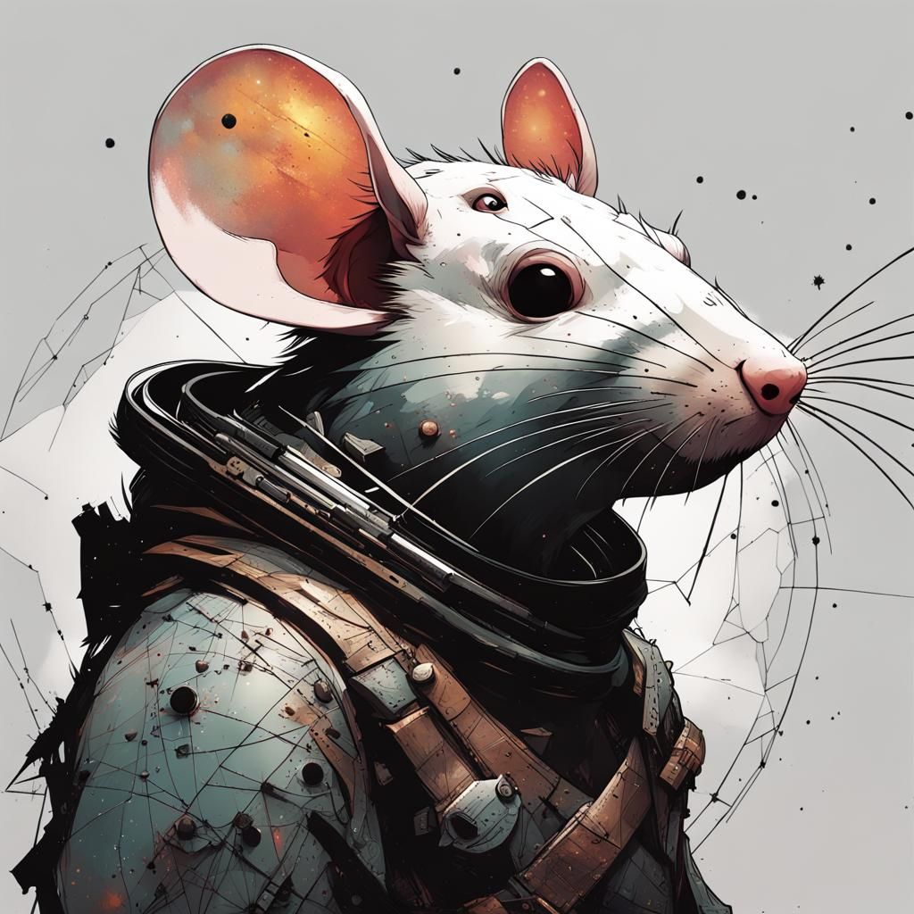 Cute DnD Rat Character in Detailed Watercolor Style