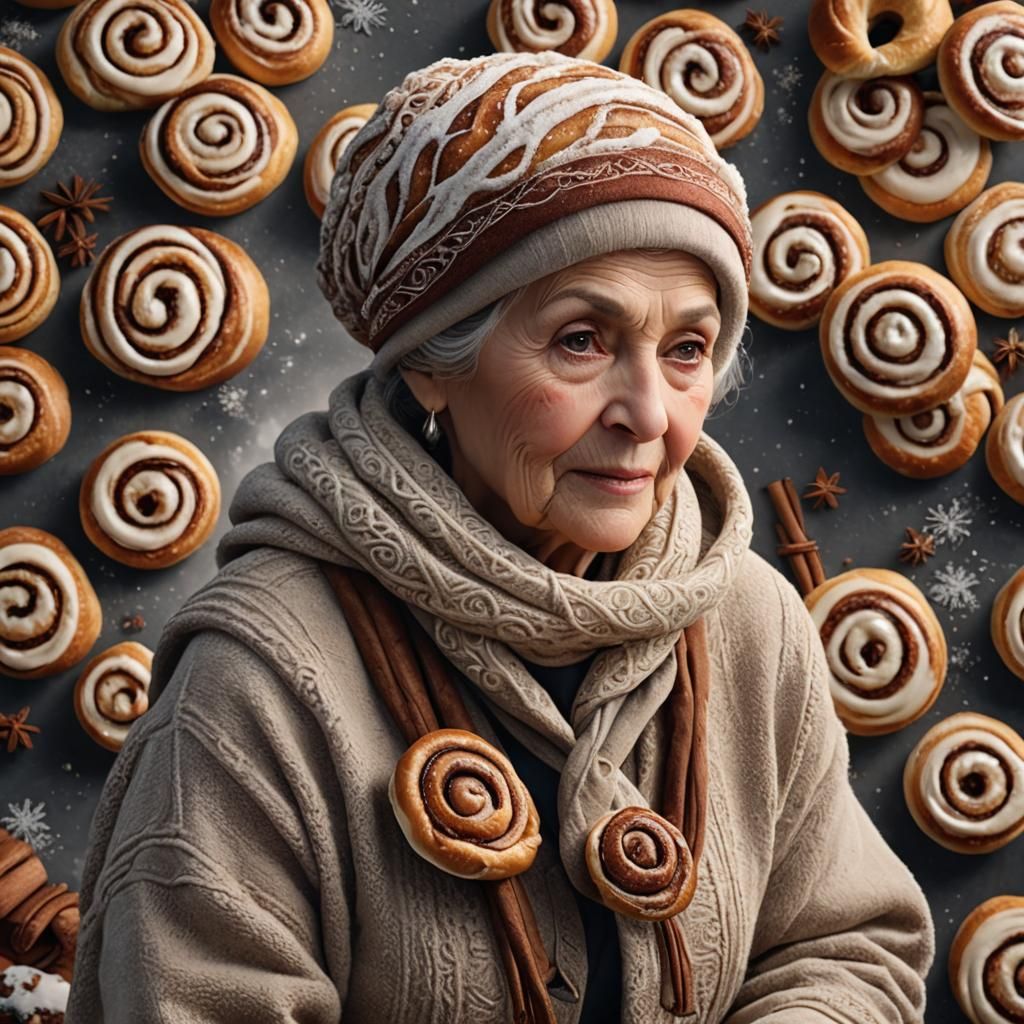Slavic Grandmother's Cinnamon Roll Winter Hat