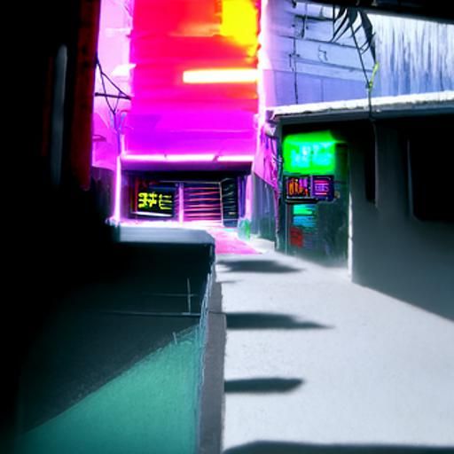 Synthwave Alleyway with Neon Retro Lighting
