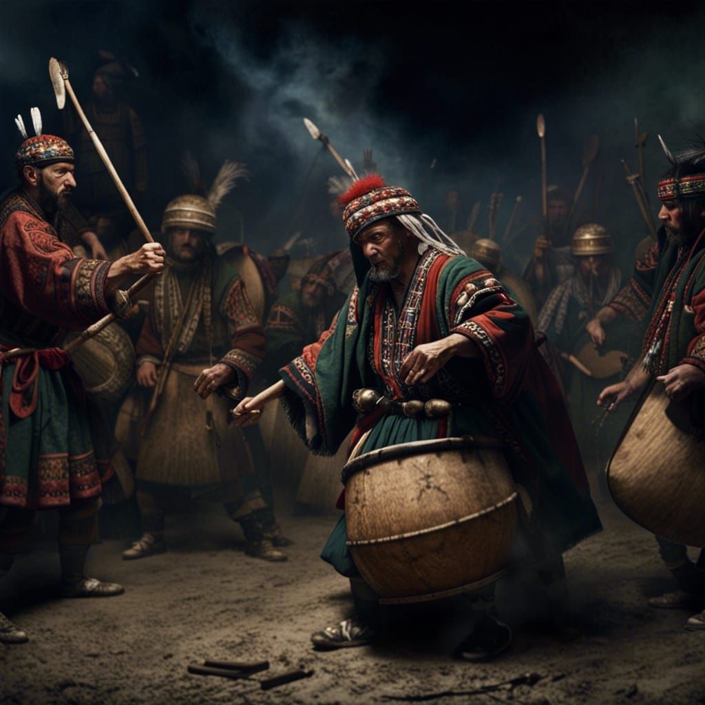 Bulgarian Warrior Battles Kuker in the Night